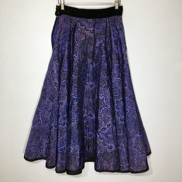 Vintage 50's Purple Quilted Full Circle Skirt, Rockabilly Swing Pin Up Sock Hop - Picture 9 of 16